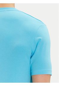 Karl Lagerfeld - KARL LAGERFELD T-Shirt 755030 552235 Błękitny Regular Fit. Typ kołnierza: dekolt w karo. Kolor: niebieski. Materiał: bawełna