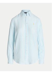 Polo Ralph Lauren Koszula 211910644008 Błękitny Regular Fit. Typ kołnierza: polo. Kolor: niebieski. Materiał: len