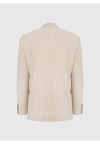 Pako Lorente - PAKO LORENTE - Beżowa marynarka garniturowa w prążek. Kolor: beżowy. Materiał: poliester, elastan, wiskoza. Wzór: prążki. Styl: młodzieżowy #5