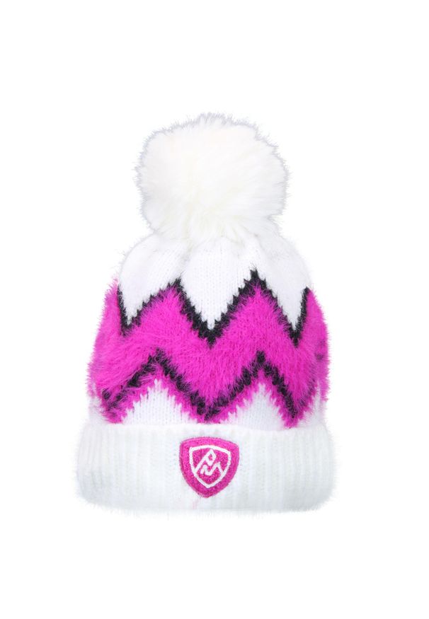 PEAK MOUNTAIN - Czapka Peak Mountain Bon-Mouton. Kolor: różowy. Sezon: zima. Styl: elegancki, sportowy