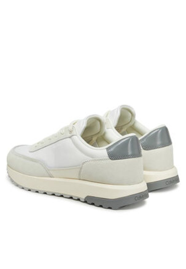 Calvin Klein Sneakersy Low Top Lace Up Repreve Mix HM0HM01714 Biały. Kolor: biały. Materiał: skóra