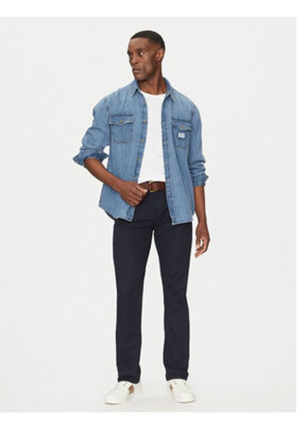 Guess Jeans Koszula jeansowa M4YH56 D5EI2 Granatowy Regular Fit. Kolor: niebieski. Materiał: bawełna