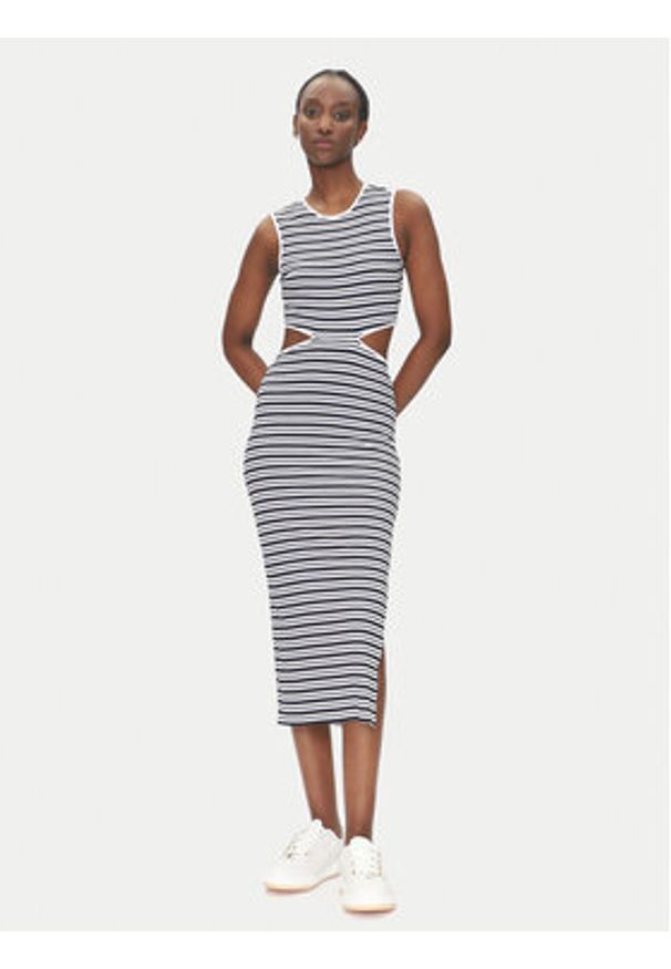 EA7 Emporio Armani Sukienka dzianinowa 7W000301 AF12654 FB101 Biały. Kolor: czarny. Materiał: wiskoza