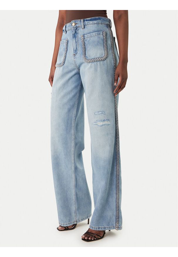 Just Cavalli Jeansy 80PAB5T3 CDWCD Niebieski Straight Fit. Kolor: niebieski