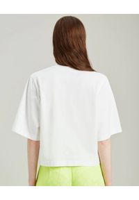 PALM ANGELS - Biały t-shirt oversize. Kolor: biały. Materiał: bawełna