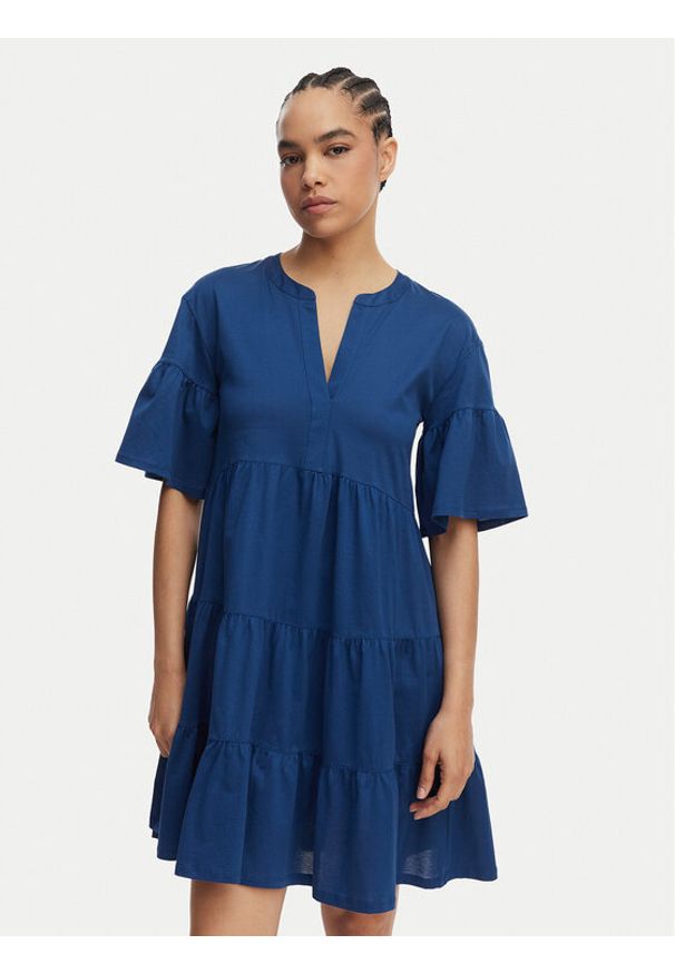 Weekend Max Mara Sukienka codzienna Saggina 2615621042 Niebieski Regular Fit. Okazja: na co dzień. Kolor: niebieski. Materiał: bawełna. Typ sukienki: proste. Styl: casual
