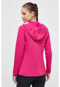 Jack Wolfskin bluza sportowa Baiselberg kolor różowy z kapturem gładka. Typ kołnierza: kaptur. Kolor: różowy. Materiał: polar, materiał. Długość rękawa: raglanowy rękaw. Wzór: gładki. Styl: sportowy #6