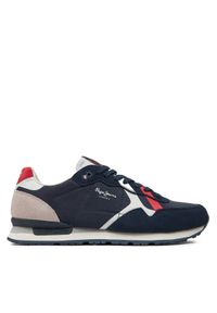 Pepe Jeans Sneakersy Brit Road M PMS40007 Granatowy. Kolor: niebieski. Materiał: materiał #1