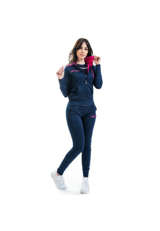 Givova - Tuta Lady. Okazja: na uczelnię. Kolor: niebieski. Materiał: dresówka. Styl: sportowy