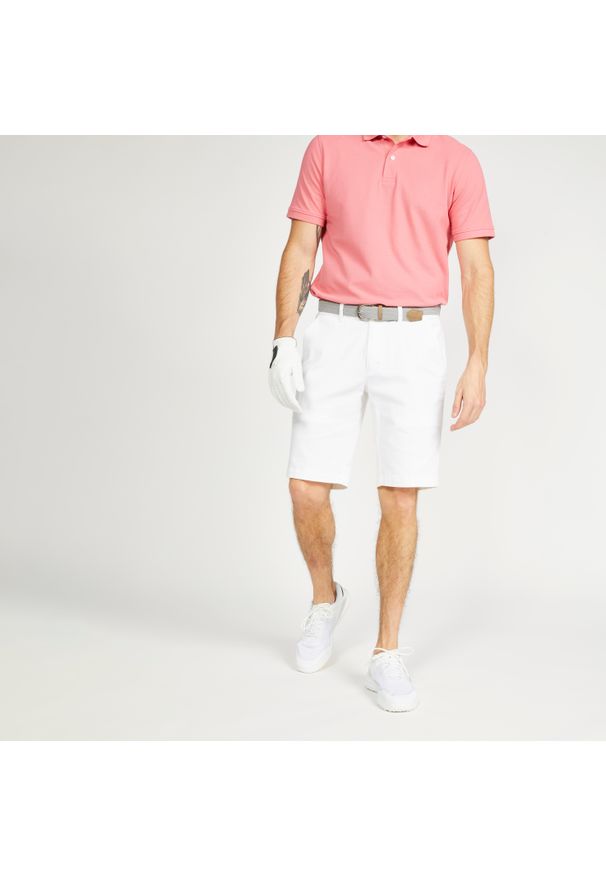 INESIS - Spodenki do golfa chino męskie Inesis MW500. Kolor: biały. Materiał: materiał, elastan, poliester, bawełna. Sport: golf