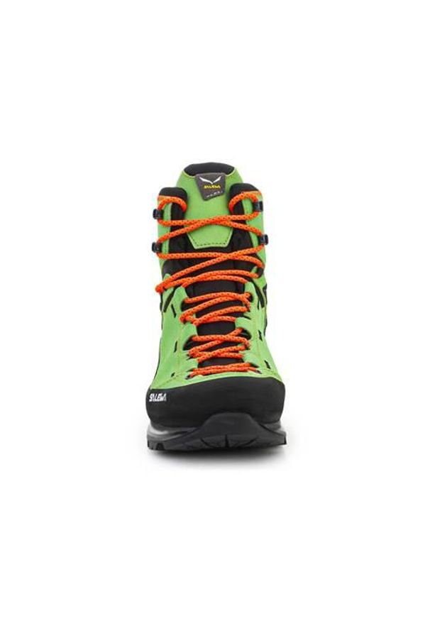 Buty trekkingowe męskie Salewa Mtn Trainer 2 Mid Gtx M. Zapięcie: sznurówki. Kolor: zielony. Materiał: guma, zamsz, tkanina. Szerokość cholewki: normalna