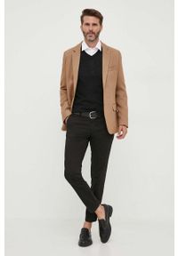 Liu Jo koszula męska kolor beżowy regular z kołnierzykiem klasycznym. Typ kołnierza: kołnierzyk klasyczny. Kolor: beżowy. Styl: klasyczny #3