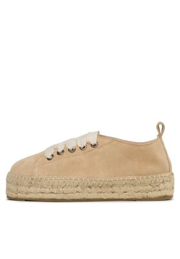 Manebi Espadryle Lace-Up Espadrilles K 1.1 E0 Beżowy. Kolor: beżowy. Materiał: zamsz, skóra
