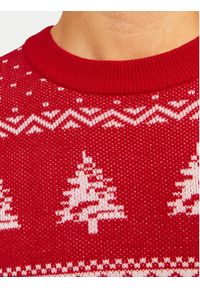 Jack & Jones Sweter Xmas Gabriel 12266118 Czerwony Regular Fit. Kolor: czerwony. Materiał: syntetyk #6