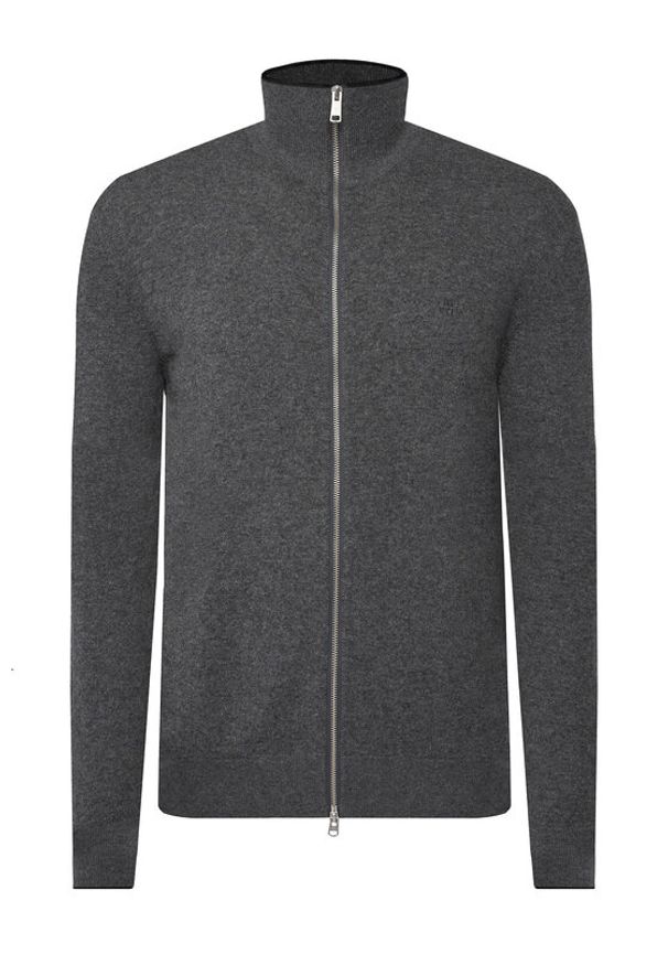 Marc O'Polo Kardigan M29 5144 61196 Szary Regular Fit. Typ kołnierza: polo. Kolor: szary. Materiał: bawełna