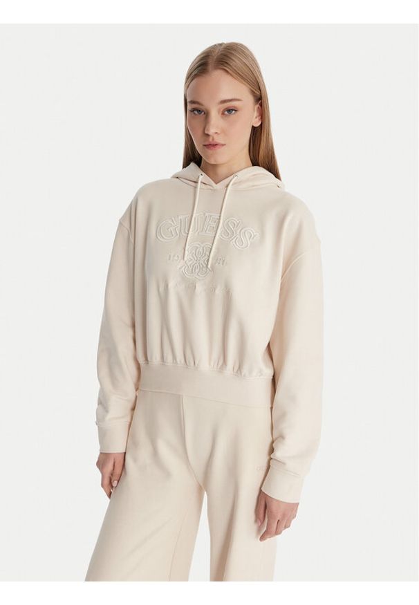 Guess Bluza V6RQ03 KD761 Écru Regular Fit. Materiał: bawełna