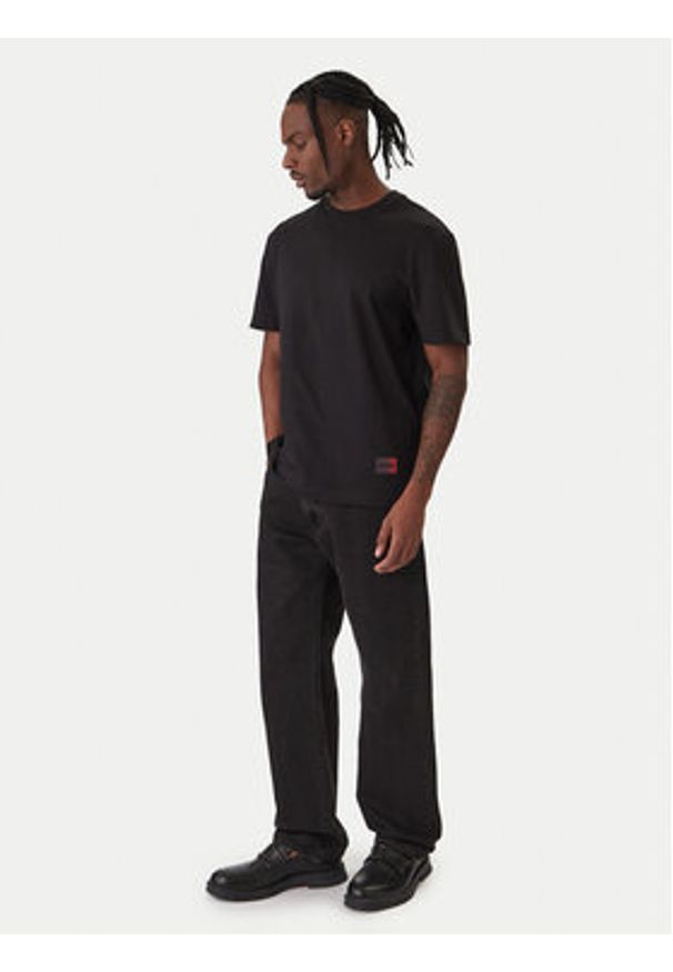 Hugo - HUGO T-Shirt Danoto 50553144 Czarny Regular Fit. Kolor: czarny. Materiał: bawełna