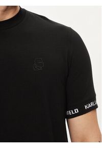 Karl Lagerfeld - KARL LAGERFELD T-Shirt 755023 542221 Czarny Regular Fit. Typ kołnierza: dekolt w karo. Kolor: czarny. Materiał: bawełna #2