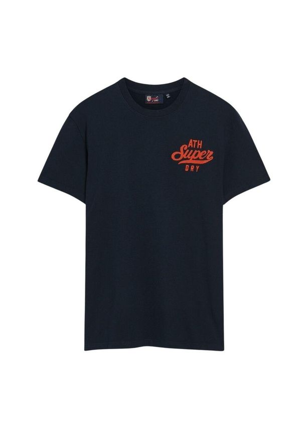 Koszulka Superdry Superstate Athletic. Kolor: niebieski. Wzór: haft