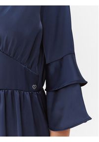Please Sukienka koktajlowa A1VAAYP000 Granatowy Regular Fit. Kolor: niebieski. Materiał: syntetyk. Styl: wizytowy