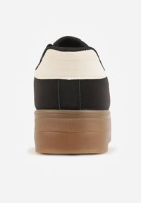 Renee - Czarne Sneakersy w Stylu Klasycznych Tenisówek na Grubej Podeszwie Yenoinne. Kolor: czarny #4