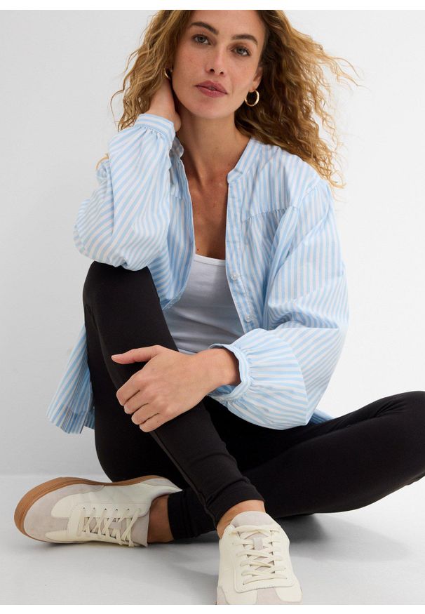bonprix - Legginsy (2 pary). Kolor: czarny. Materiał: bawełna. Długość: długie