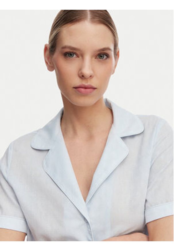 Guess Piżama O6GX00 WN011 Niebieski jasny Regular Fit. Kolor: niebieski. Materiał: bawełna