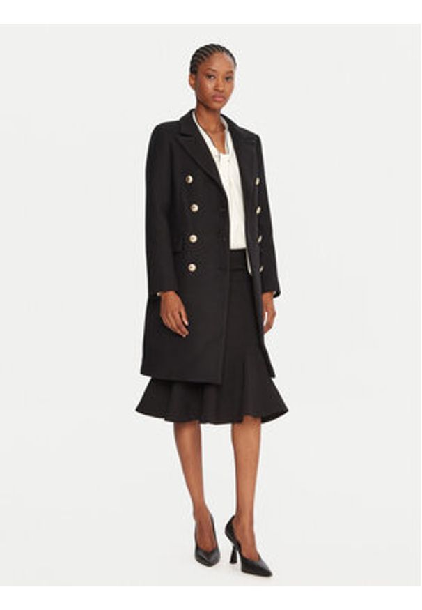 Rinascimento Płaszcz wełniany CFC0126209003 Czarny Slim Fit. Kolor: czarny. Materiał: wełna, syntetyk