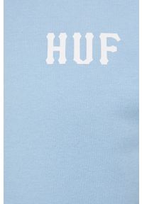 HUF bluza męska z nadrukiem. Kolor: niebieski. Materiał: dzianina. Wzór: nadruk #3