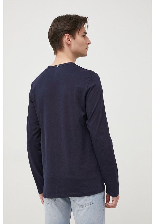 Tom Tailor Longsleeve bawełniany kolor granatowy gładki. Okazja: na co dzień. Kolor: niebieski. Materiał: bawełna. Długość rękawa: długi rękaw. Wzór: gładki. Styl: casual