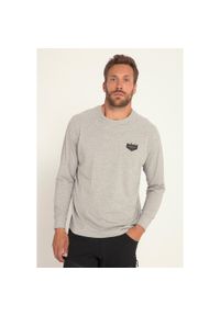 JAY-PI - Męska Bluza z długim rękawem outdoor okrągły dekolt nadruk z tyłu Gokyo. Kolekcja: plus size. Kolor: szary. Materiał: wiskoza, materiał, bawełna. Długość rękawa: długi rękaw. Długość: długie. Wzór: nadruk. Sport: outdoor