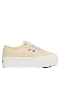 Sneakersy Superga. Kolor: beżowy. Obcas: na platformie