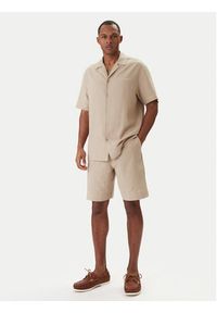 Emporio Armani Szorty materiałowe EM000681 AF20590 U6213 Beżowy Regular Fit. Kolor: beżowy. Materiał: len #3