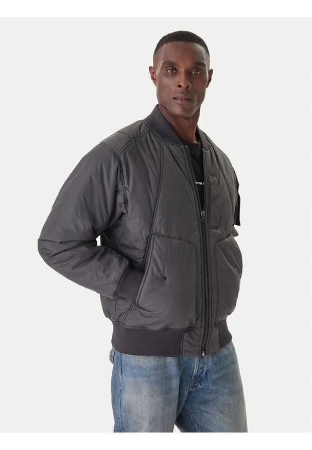 G-Star RAW - G-Star Raw Kurtka bomber GA-1 D26882-E063 Szary Regular Fit. Kolor: szary. Materiał: syntetyk