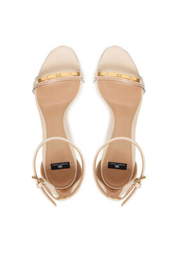 Elisabetta Franchi Sandały SA56L61E2 Écru. Materiał: skóra