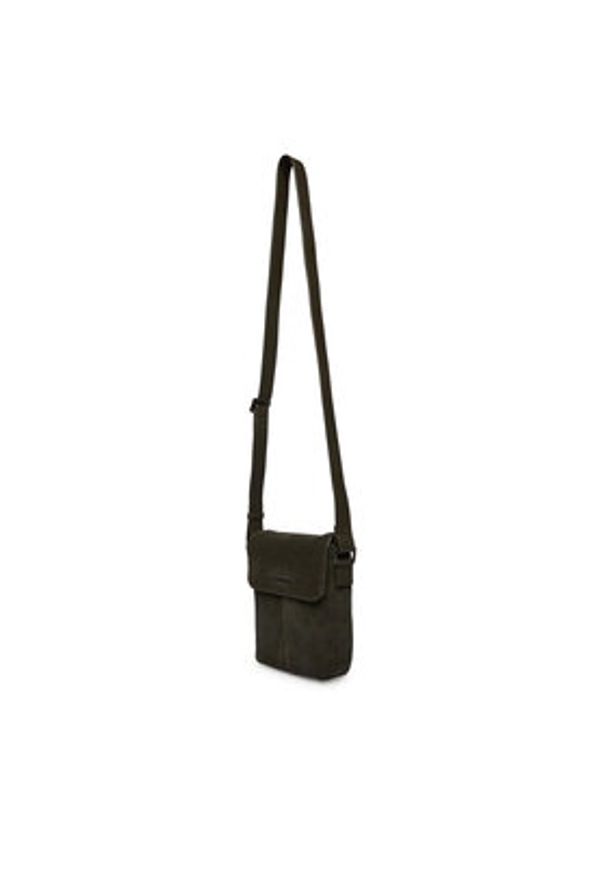 TOMMY HILFIGER - Tommy Hilfiger Saszetka Metal Logo Suede Crossbody Bag AM0AM14262 Zielony. Kolor: zielony. Materiał: zamsz, skóra