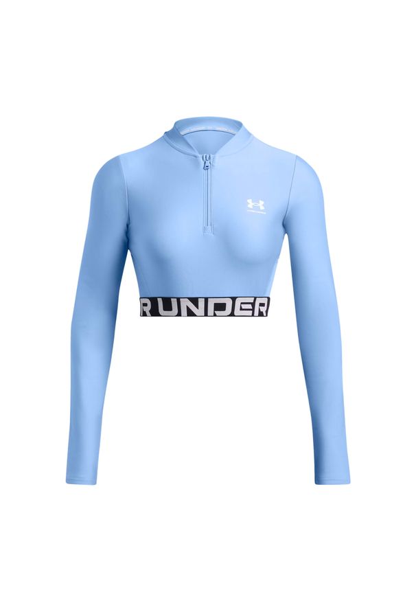 Top treningowy damski Under Armour Heat Gear Rib 1/4 Zip. Kolor: niebieski. Długość rękawa: długi rękaw