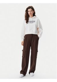 Tommy Jeans Bluza Script DW0DW20306 Beżowy Relaxed Fit. Kolor: beżowy. Materiał: bawełna #3