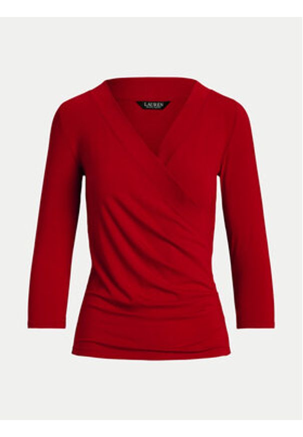Lauren Ralph Lauren - LAUREN RALPH LAUREN Bluzka 200824366021 Czerwony Slim Fit. Kolor: czerwony. Materiał: wiskoza