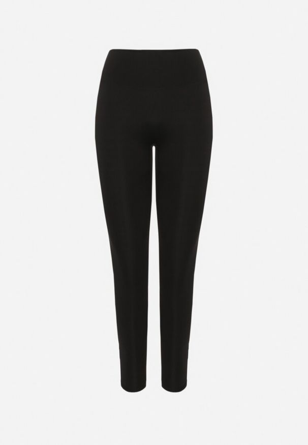 Born2be - Czarne Legginsy z Wysokim Stanem Parefia. Okazja: na co dzień. Stan: podwyższony. Kolor: czarny. Materiał: dzianina, materiał. Styl: sportowy, casual