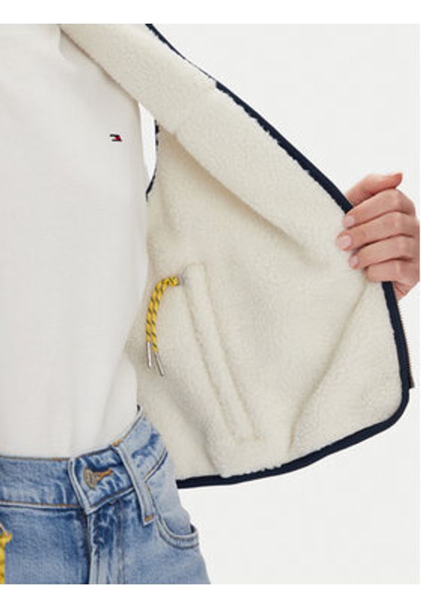Tommy Jeans Bezrękawnik Tjw Reversible Teddy Vest DW0DW20233 Błękitny Regular Fit. Kolor: niebieski. Materiał: syntetyk. Długość rękawa: bez rękawów