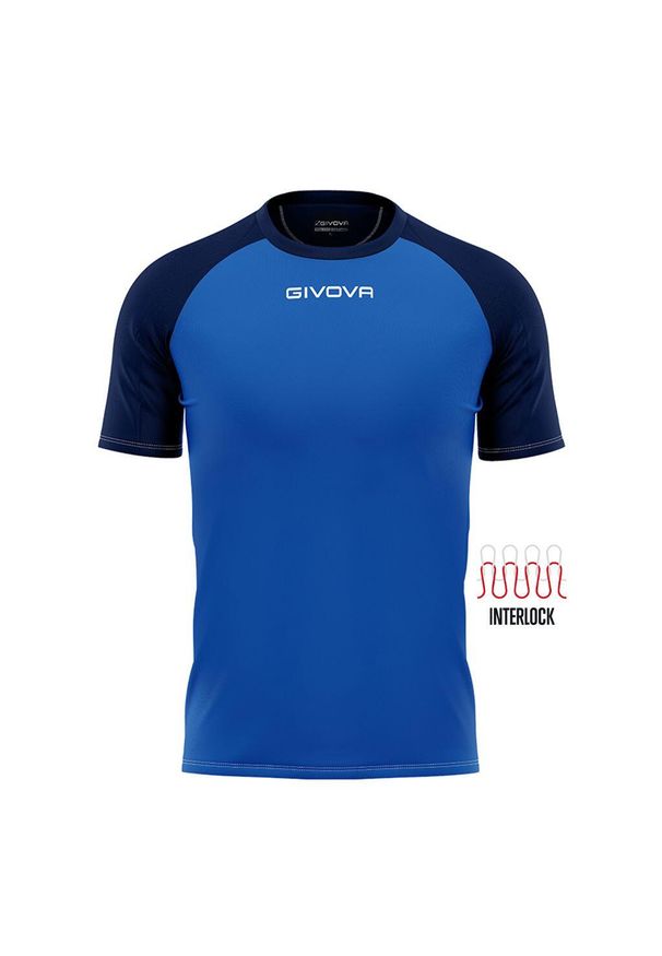 Koszulka piłkarska dla dorosłych Givova Capo MC. Kolor: niebieski. Sport: piłka nożna