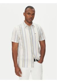 Tommy Jeans Koszula DM0DM21302 Beżowy Regular Fit. Kolor: beżowy. Materiał: bawełna