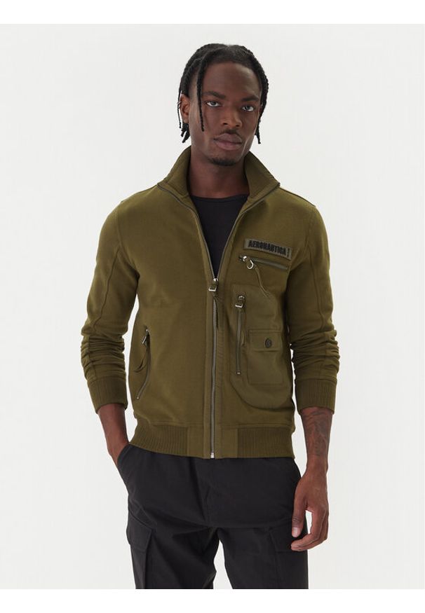 Aeronautica Militare Bluza 252FE2069UF00668 Zielony Regular Fit. Kolor: zielony. Materiał: bawełna