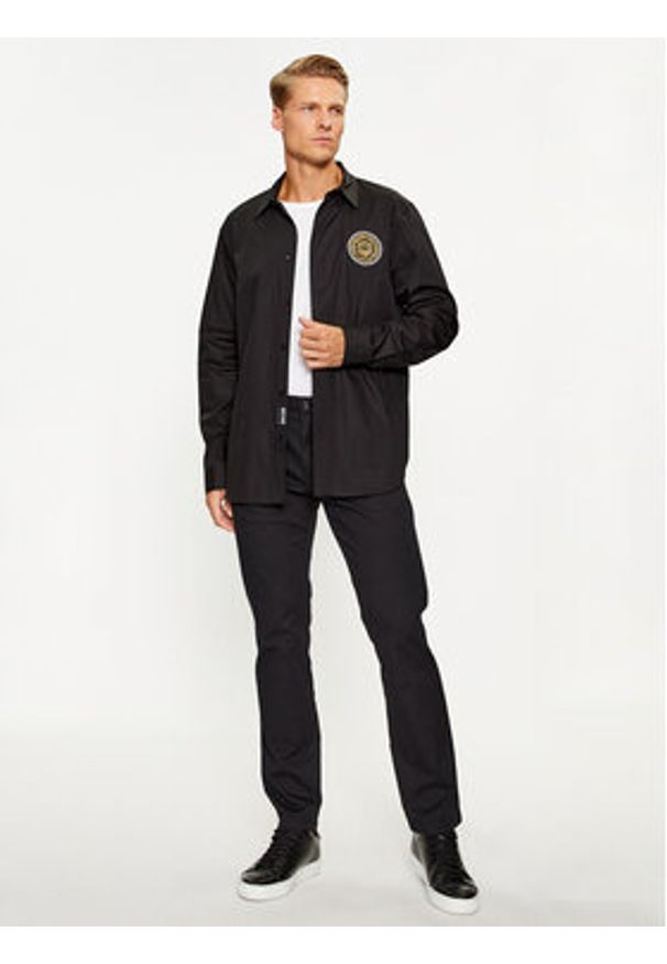 Just Cavalli Koszula 75OALYS4 Czarny Slim Fit. Kolor: czarny. Materiał: bawełna