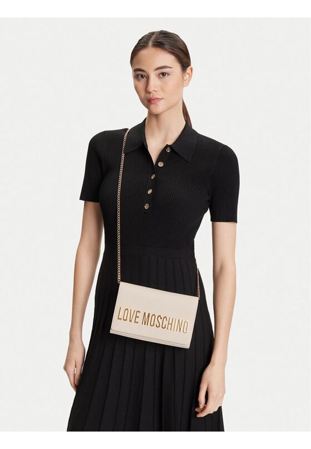 Love Moschino - LOVE MOSCHINO Torebka JC4103PP1NKD0110 Beżowy. Kolor: beżowy. Materiał: skórzane