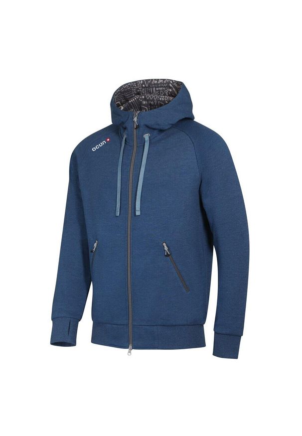 OCUN - Bluza z kapturem męska Ocun Hoodie Zipper. Typ kołnierza: kaptur. Kolor: niebieski. Materiał: polar. Sport: turystyka piesza