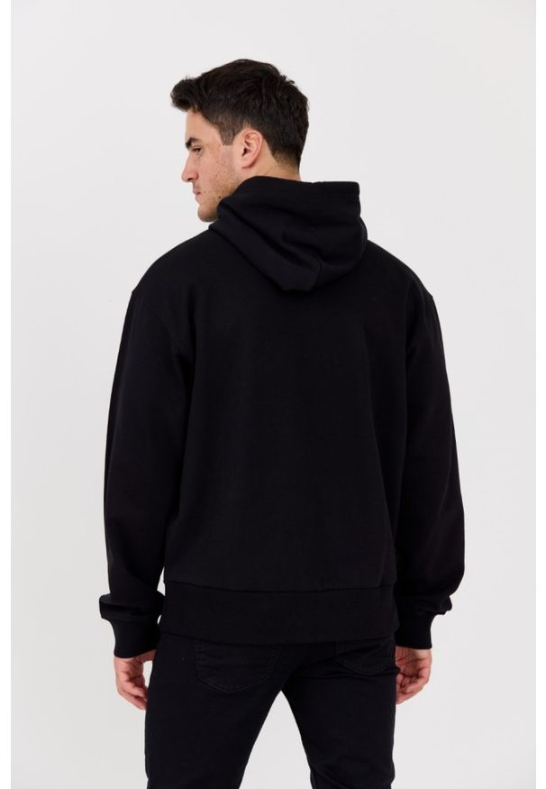 Diesel - DIESEL Czarna męska bluza z metalowym logo S-MACS-HOOD-OD, Rozmiar XXL. Kolor: czarny. Materiał: materiał, bawełna, elastan