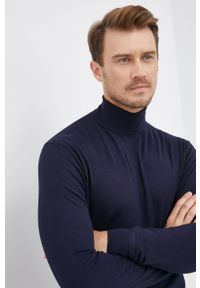 Scotch & Soda - Sweter. Okazja: na co dzień. Typ kołnierza: golf. Kolor: niebieski. Materiał: materiał, dzianina, włókno, wiskoza. Styl: casual #1