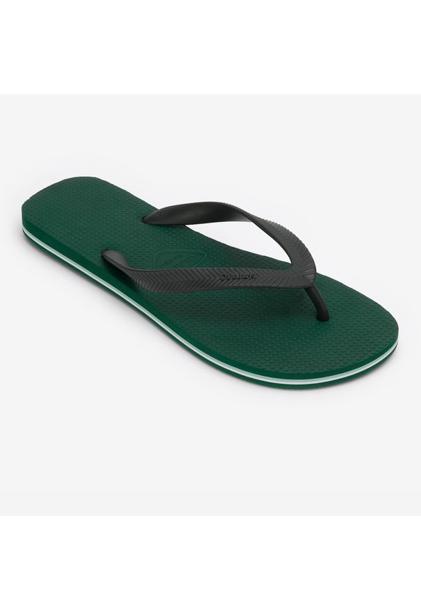 OLAIAN - Japonki męskie Olaian 500. Okazja: na plażę. Kolor: zielony. Materiał: materiał. Styl: sportowy